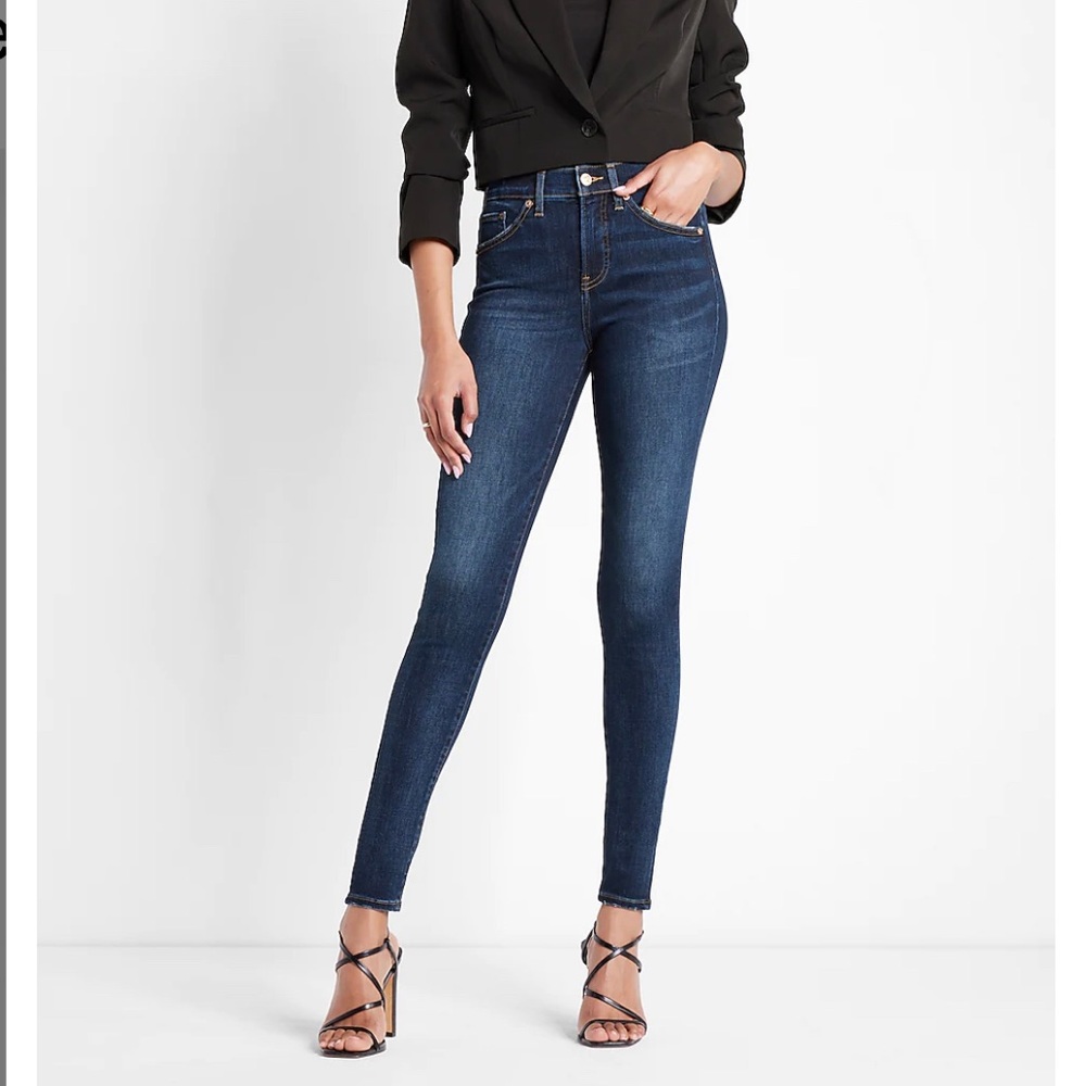 Express mid rise dark wash skinny jeans